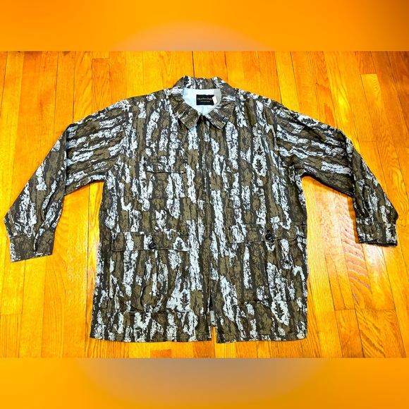 Vintage Charles Daly Zip-Up Camo Bark Hunting Shirt - Picture 1 of 10